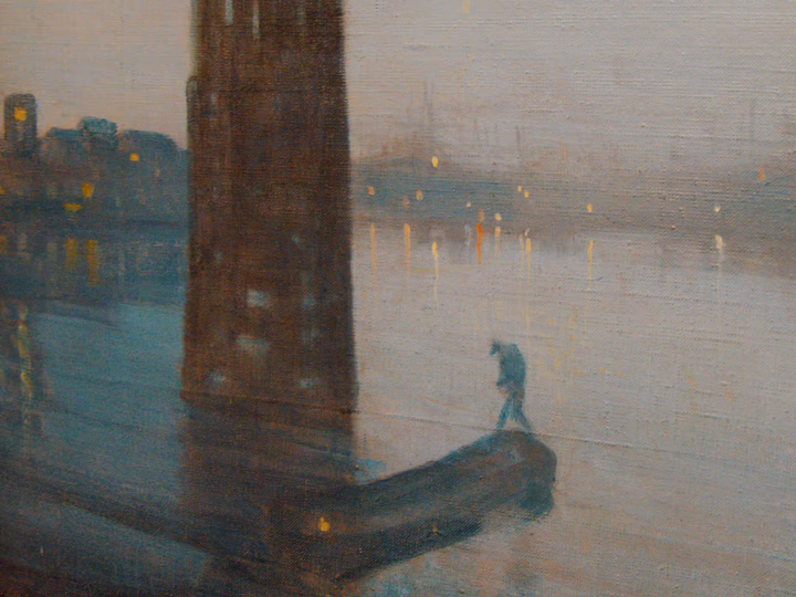 Detail from a nocturnal riverside painting by James McNeill Whistler