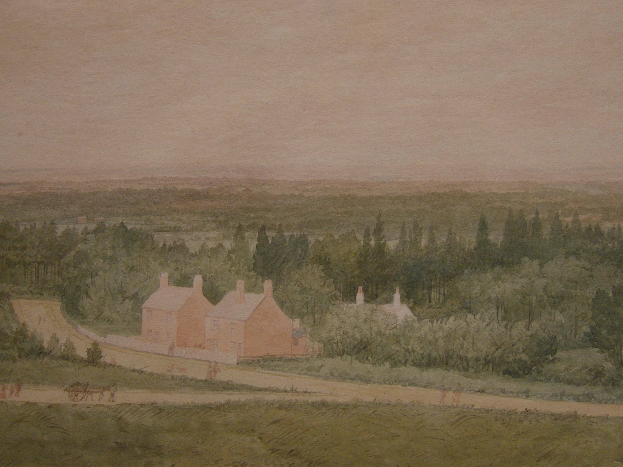 Landscape with cottages, Broadmoor, 1873