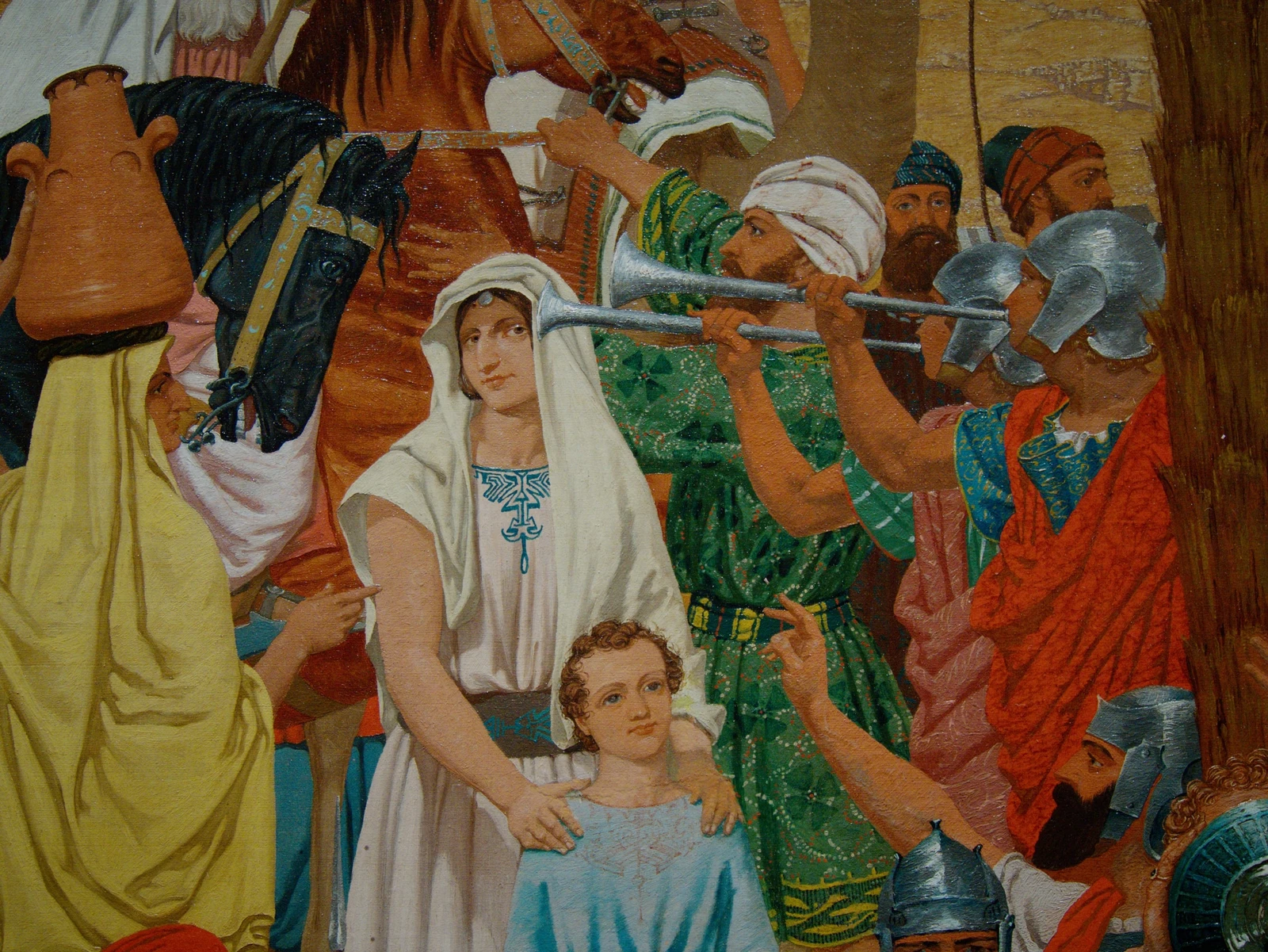Figures and landscape in The Flight out of Egypt