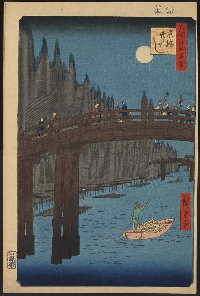Takegashi wharf at Kyobashi bridge by Hiroshige