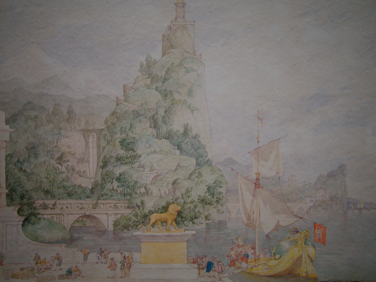 Trees and countryside in a landscape by Richard Dadd