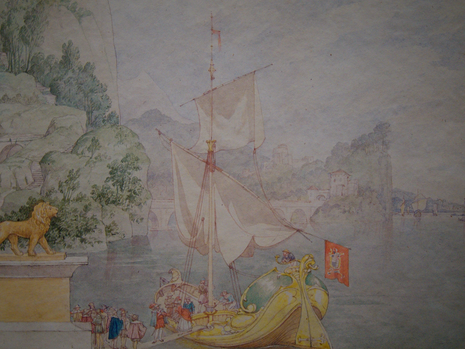 Trees and countryside in a landscape by Richard Dadd