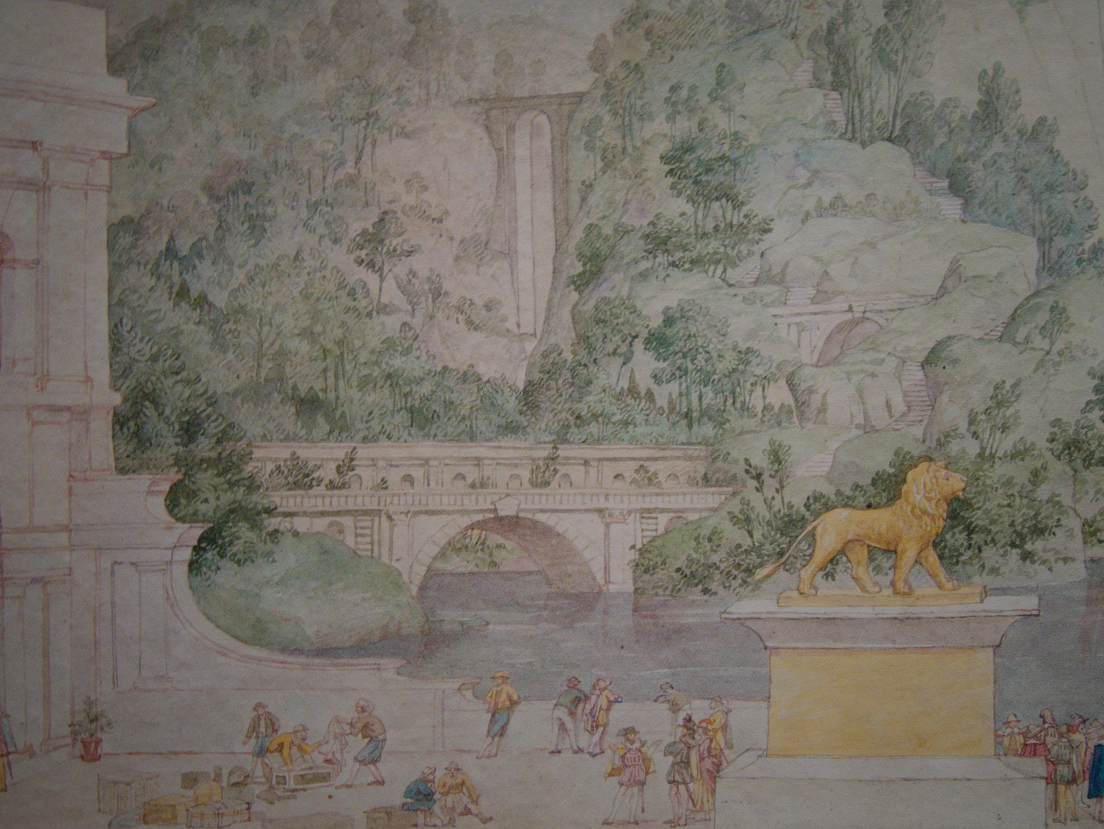 Trees and countryside in a landscape by Richard Dadd