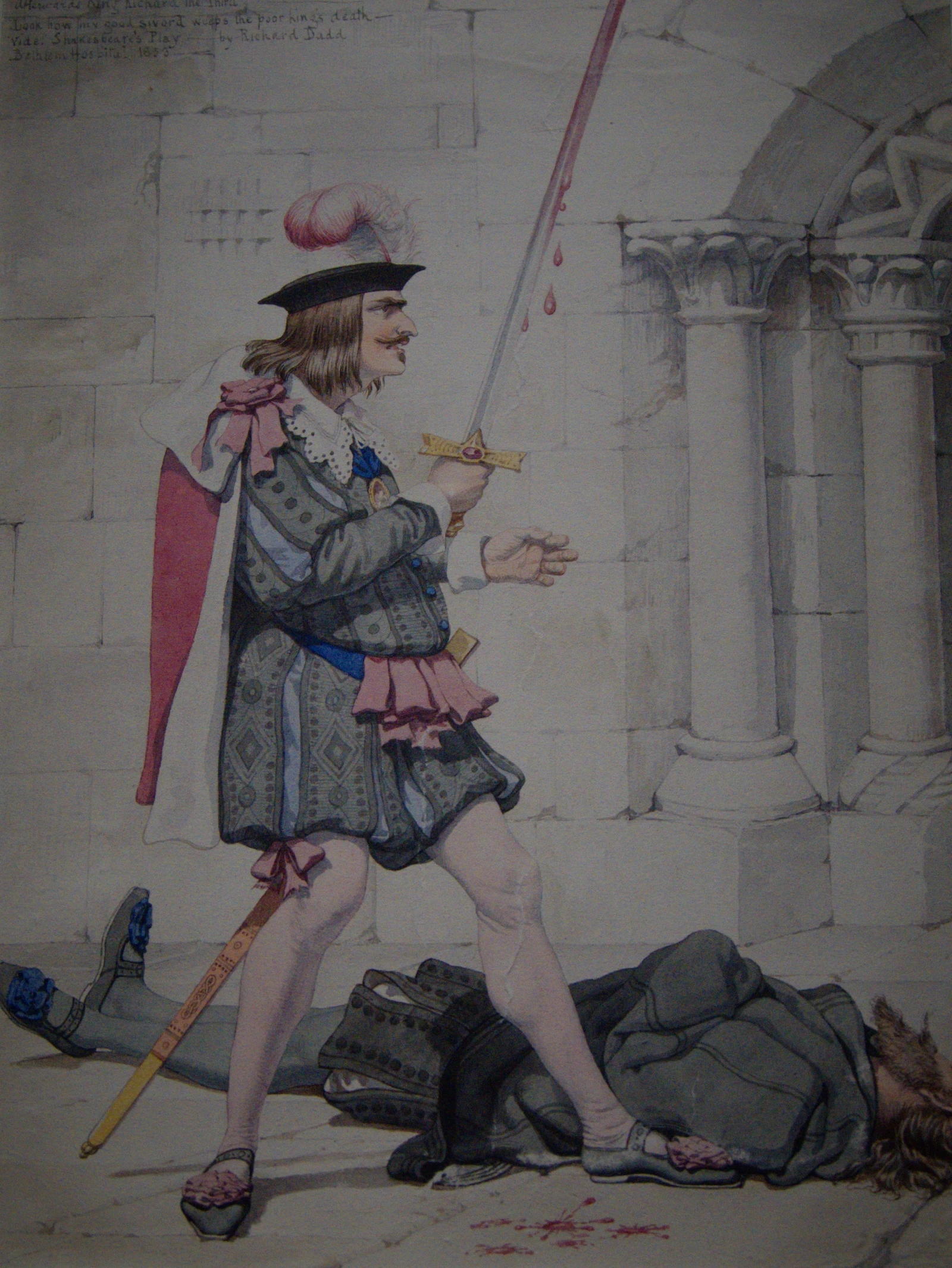 Richard, Duke of Gloucester holds a bloody sword, 1853